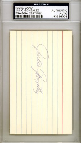 Julio Gonzalez Autographed Signed 3X5 Index Card St. Louis Cardinals PSA/DNA 
