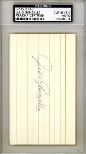 Julio Gonzalez Autographed Signed 3X5 Index Card St. Louis Cardinals PSA/DNA 