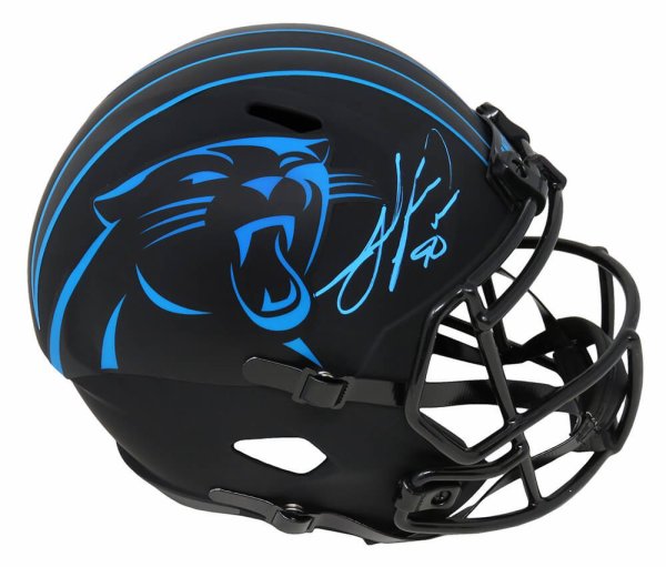 Julius Peppers Autographed Signed Carolina Panthers Eclipse Black Matte Riddell Full Size Speed Replica Helmet 