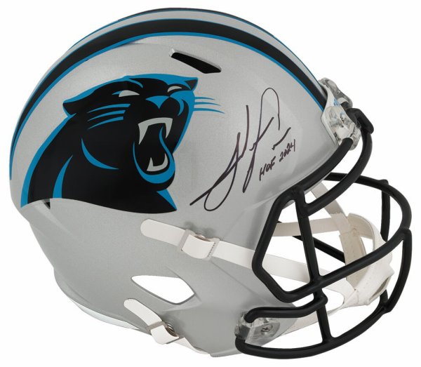 Julius Peppers Signed Carolina Panthers Riddell Full Size Speed Replica Helmet w/HOF 2024 