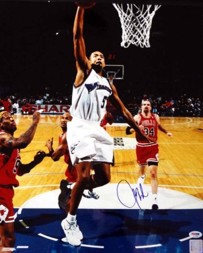 Juwon Howard Autographed Signed 16X20 Photo Washington Wizards PSA/DNA 