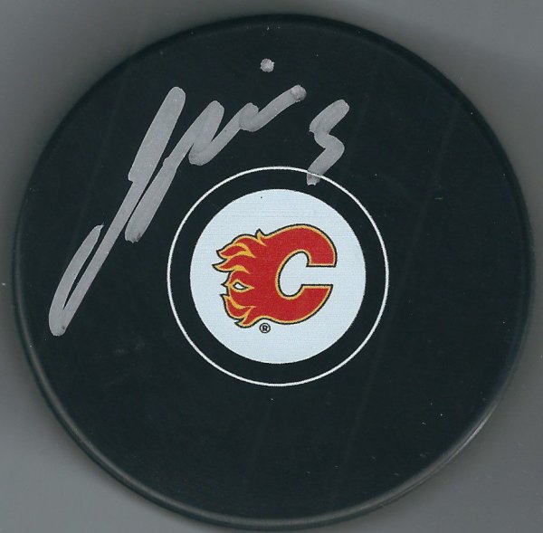 Jyrki Jokipakka Autographed Signed Calgary Flames Hockey Puck - Autographs