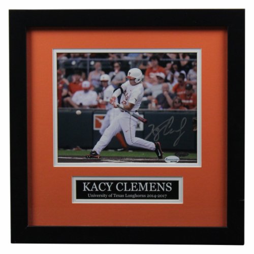 Kacy Clemens Autographed Signed Texas Longhorns Framed Home Run in White Jersey 8x10 Photo With Nameplate - Certified Authentic 