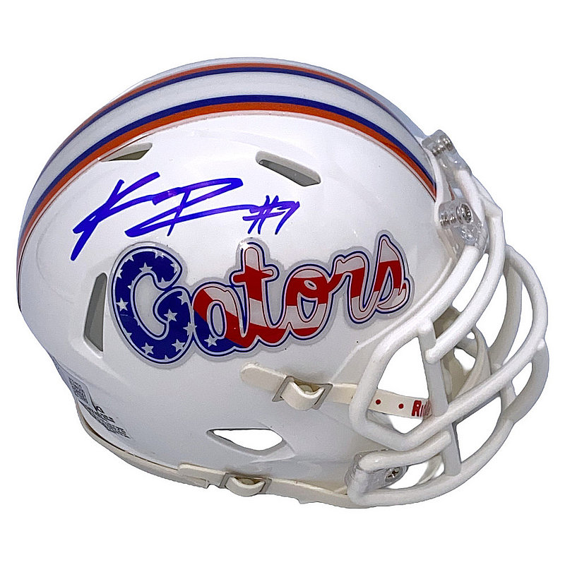 Kadarius Toney Autographed Signed Florida Gators Riddell Stars and Stripes Speed Mini Helmet - Beckett Authentic 