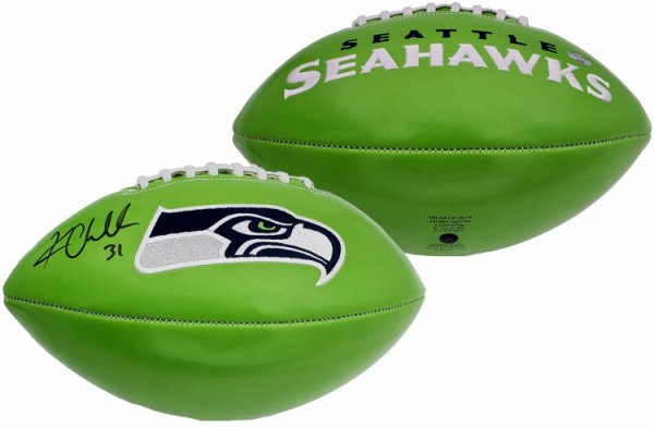 Kam Chancellor Autographed Seattle Seahawks Green Logo Football Mcs Holo #197190