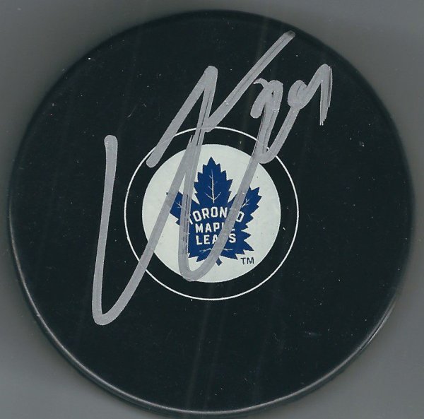 Kasperi Kapanen Autographed Signed Toronto Maple Leafs Hockey Puck - Autographs
