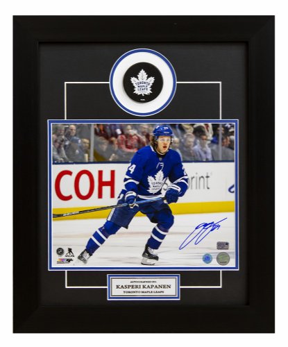 Kasperi Kapanen Toronto Maple Leafs Autographed Signed 20x24 Puck Frame