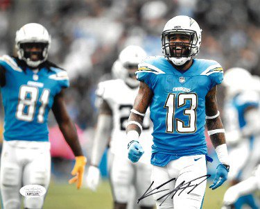 KEENAN ALLEN AUTOGRAPHED SIGNED LOS ANGELES CHARGERS COLOR RUSH MINI H –  Super Sports Center