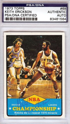 Keith Erickson Autographed 1973 Topps Card #68 Los Angeles Lakers PSA/DNA