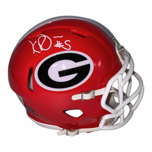 Kelee Ringo Autographed Signed Georgia Bulldogs Riddell Red Speed Mini Helmet - Beckett Authentic