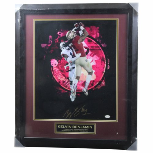 Kelvin Benjamin Autographed Signed FSU Framed Nat Champ Game Winning Catch 16x20 Photo- JSA 
