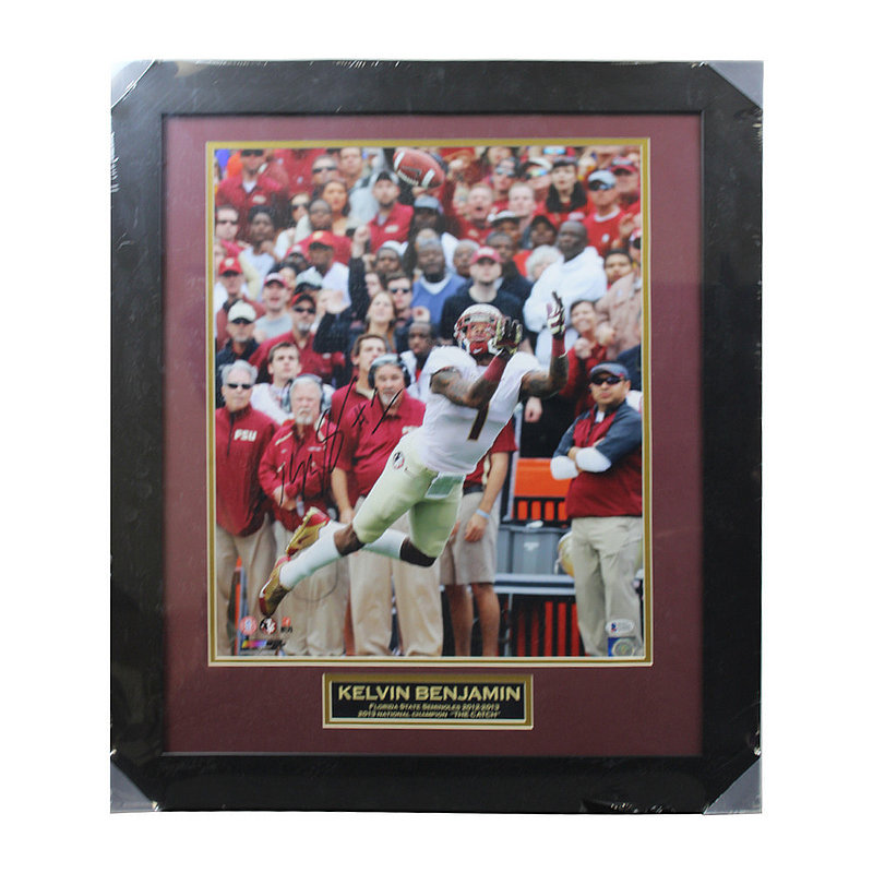 Kelvin Benjamin Autographed Signed FSU Seminoles Framed 16x20 Photo-Diving-BAS 