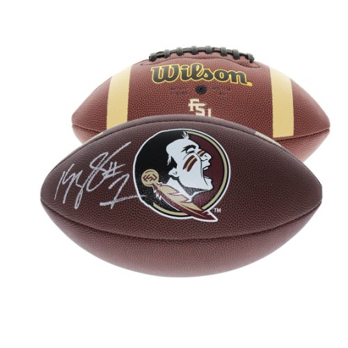 Kelvin Benjamin FSU Autographed Signed Wilson Logo Football - Beckettation 