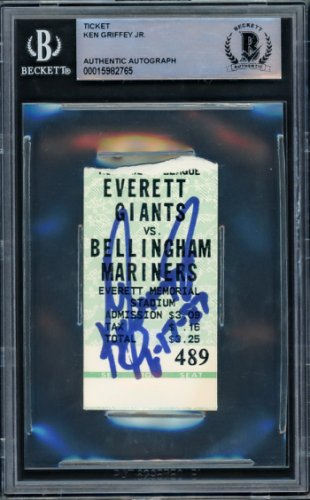 Ken Griffey Jr. Autographed Signed 1.5X2.75 June 16Th, 1987 1St Career Pro Home Run Game Ticket Stub Bellingham Mariners "6-17-87" Beckett Beckett 