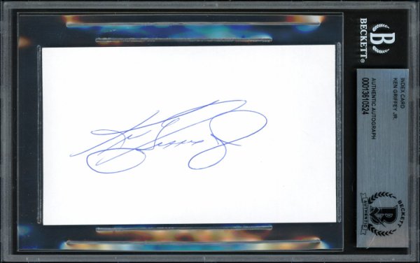 Ken Griffey Jr. Autographed Signed 3X5 Index Card Seattle Mariners Beckett Beckett 