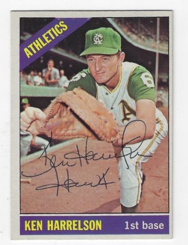 Ken Harrelson Autographed Signed Kansas City A's 1966 Topps Card - Autographs