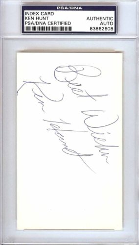 Ken Hunt Autographed Signed 3X5 Index Card New York Yankees, Los Angeles Angels "Best Wishes" PSA/DNA 