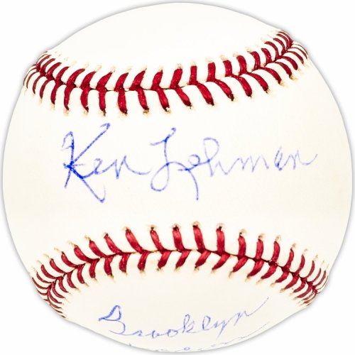 Ken Lehman Autographed Signed Official MLB Baseball Brooklyn Dodgers Beckett Beckett Qr #Bm25505 