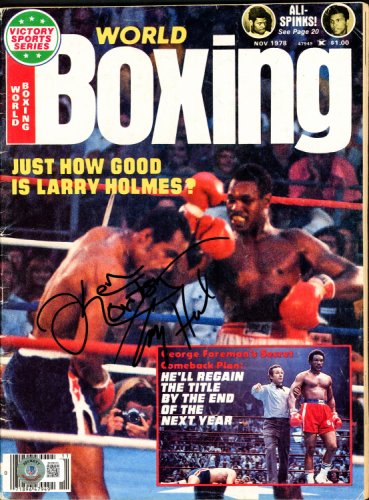 Ken Norton & Larry Holmes Autographed World Boxing Magazine Beckett Beckett