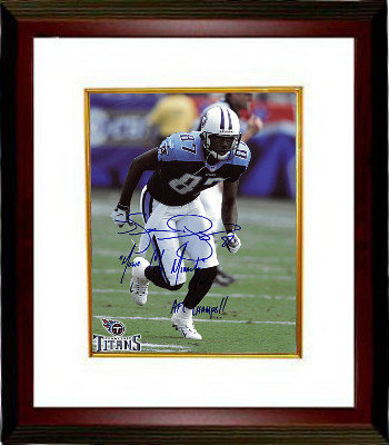 Kevin Dyson Autographed Signed Tennessee Titans Action 8x10 Photo Custom Framing w/ triple Music City Miracle, 01/08/00 & AFC Champs!! 