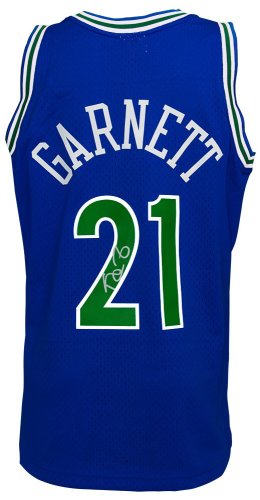 Kevin Garnett Autographed Signed Minnesota Timberwolves 1995 Throwback Blue Mitchell & Ness NBA Swingman Jersey 