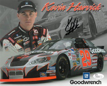 Kevin Harvick signed NASCAR Goodwrench 8x10 Photo minor imperfection- JSA #R36651