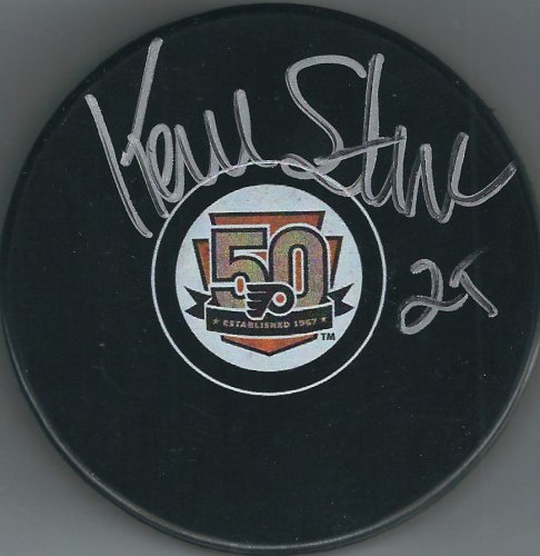 Kevin Stevens Autographed Signed Philadelphia Flyers 50Th Anniversary Hockey Puck - Autographs