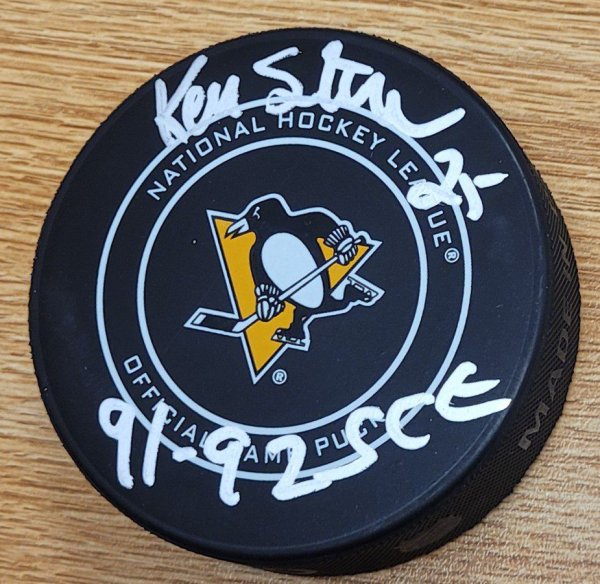 Kevin Stevens Autographed Signed Pittsburgh Penguins Game Hockey Puck - Autographs