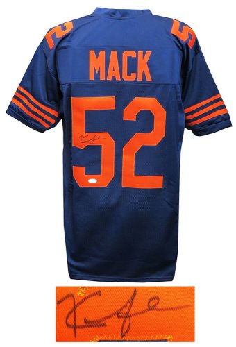 Khalil Mack Autographed Signed Navy Throwback Custom Football Jersey (JSA) 