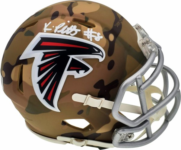 Kyle Pitts Autographed Signed Atlanta Falcons Camo Speed Mini Helmet Beckett Beckett Qr #194401 