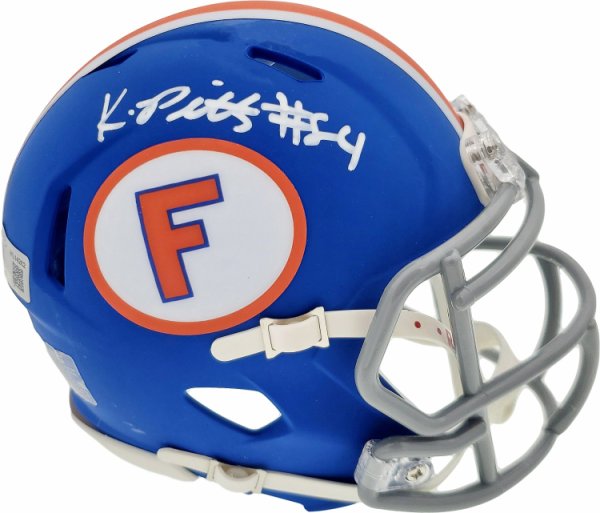 Kyle Pitts Autographed Signed Florida Gators Flat Matte Blue Speed Mini Helmet Beckett Beckett 