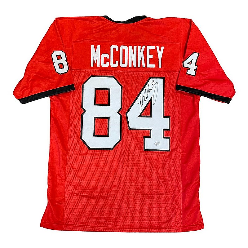 Ladd McConkey Autographed Signed Georgia Bulldogs Custom Red #84 Jersey - Beckett Authentic 