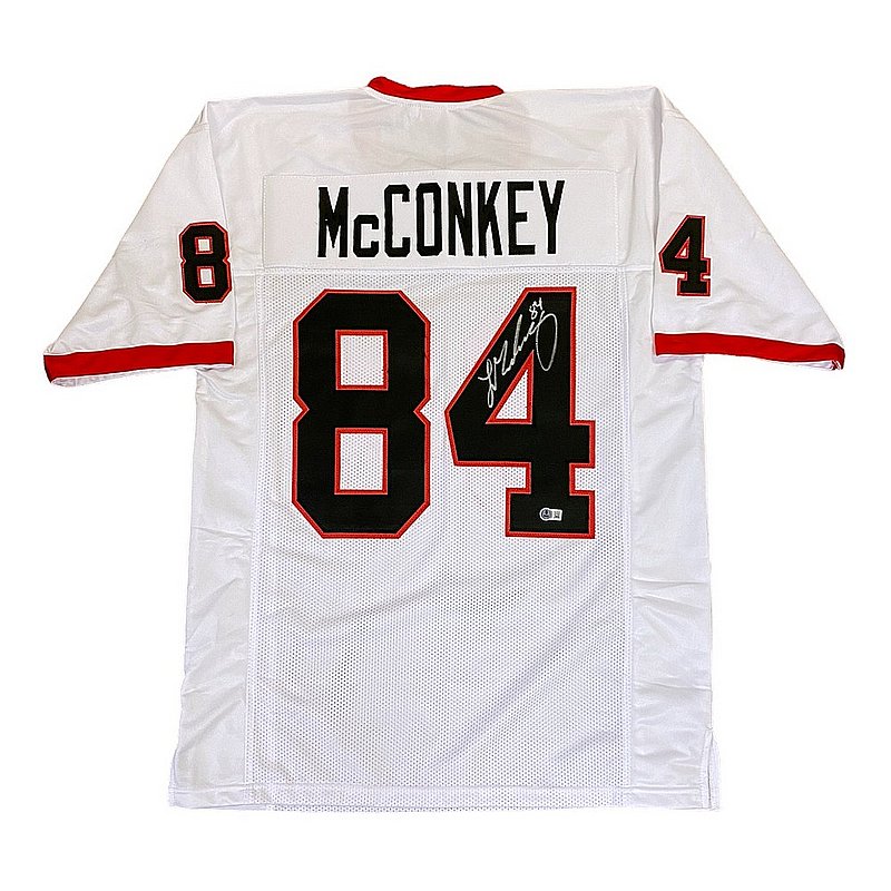 Ladd McConkey Autographed Signed Georgia Bulldogs Custom White #84 Jersey - Beckett Authentic 