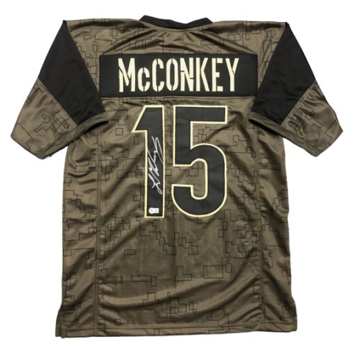 Ladd McConkey Autographed Signed Los Angeles Chargers Salute to Service XL Custom Jersey - Beckett 