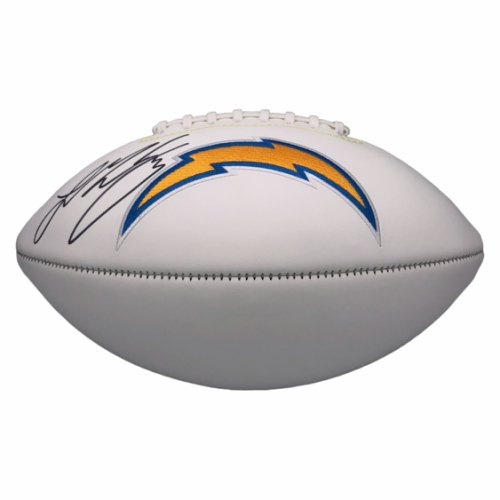 Ladd McConkey Autographed Signed Los Angeles Chargers White Panel Football - Beckett 