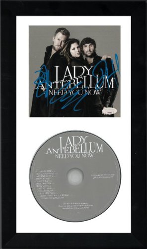 Lady Antebellum Band 2010 Need You Now Album Cover w/ CD 6.5x12 Custom Framing-JSA- Hillary Scott/Charles Kelley/Dave Haywood 