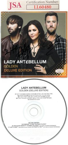 Lady Antebellum Band (Lady A) 2013 Golden Deluxe Edition Album Cover w/ CD & Case-JSA- Hillary Scott/Charles Kelley/Dave Haywood 