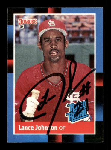 Lance Johnson Autographed 1988 Donruss Rookie Card #31 St. Louis Cardinals #188488