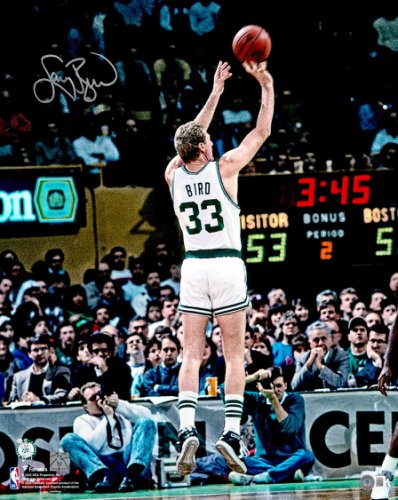 Larry Bird Autographed 16X20 Photo Boston Celtics Beckett Beckett Witness #232712