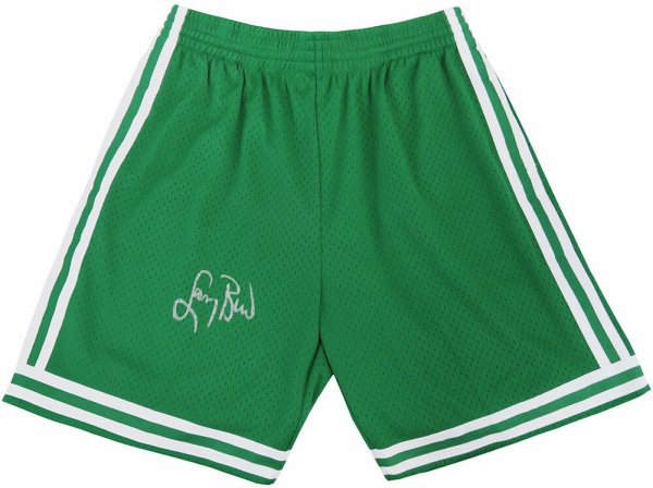 Larry Bird Autographed Signed Boston Celtics Green 1985-86 Style Mitchell & Ness NBA Basketball Shorts 