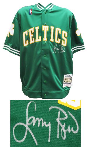 Larry Bird Autographed Signed Boston Celtics Green Mitchell & Ness NBA Warm Up Jacket 