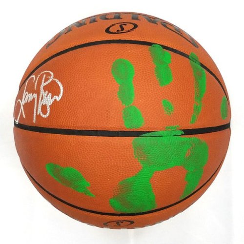 Larry Bird Autographed Signed Boston Celtics NBA Replica Game Basketball With Hand Print In Green Beckett Witnessed 