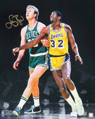 Larry Bird Autographed Signed Celtics Action With Magic Johnson Spotlight 16x20 Photo 