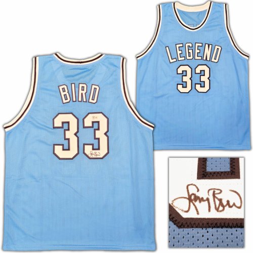 Larry Bird Autographed Signed Indiana State Sycamores Baby Blue