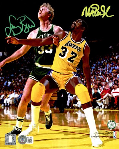 Larry Bird in Action Boston Celtics Autographed 8 x 10 Framed Basketball  Photo