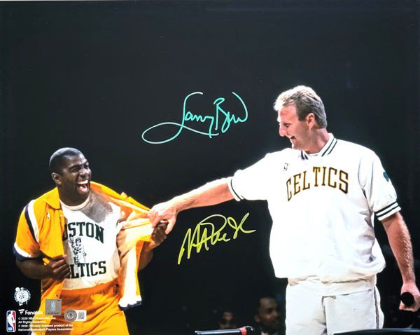 Larry Bird & Magic Johnson Autographed Signed Celtics Lakers 16X20 Photo Beckett Witnessed #2 
