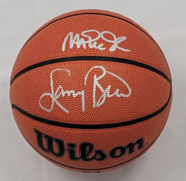 Larry Bird & Magic Johnson Autographed Signed Celtics Lakers Wilson NBA Basketball Beckett Witnessed 