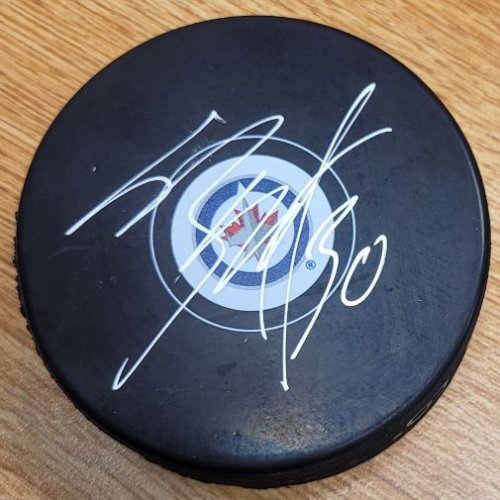 Laurent Brossoit Autographed Signed Winnipeg Jets Hockey Puck - Autographs