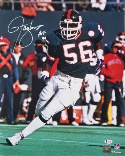 Lawrence Taylor Autographed Signed New York Giants 16X20 Photo W/ HOF 99 Beckett Witnessed Blue Jersey 