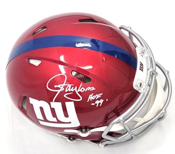 Lawrence Taylor Autographed Signed New York Giants Riddell Flash Authentic Helmet W/ HOF 99 Beckett Witness 